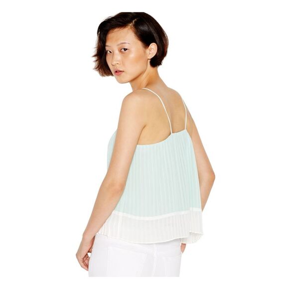 BAR III Womens Pleated Spaghetti Strap Scoop Neck Top - Picture 2 of 2